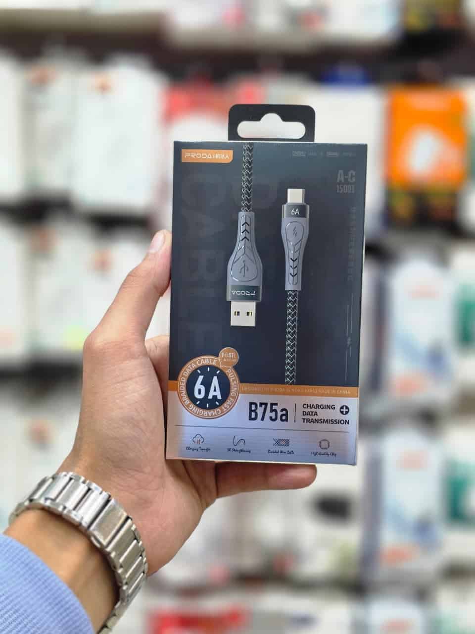 3 كابل بروڈا (Proda) 6 أمبير سوبر تربو - طول 1.5 متر (Type-c) - الصورة 1