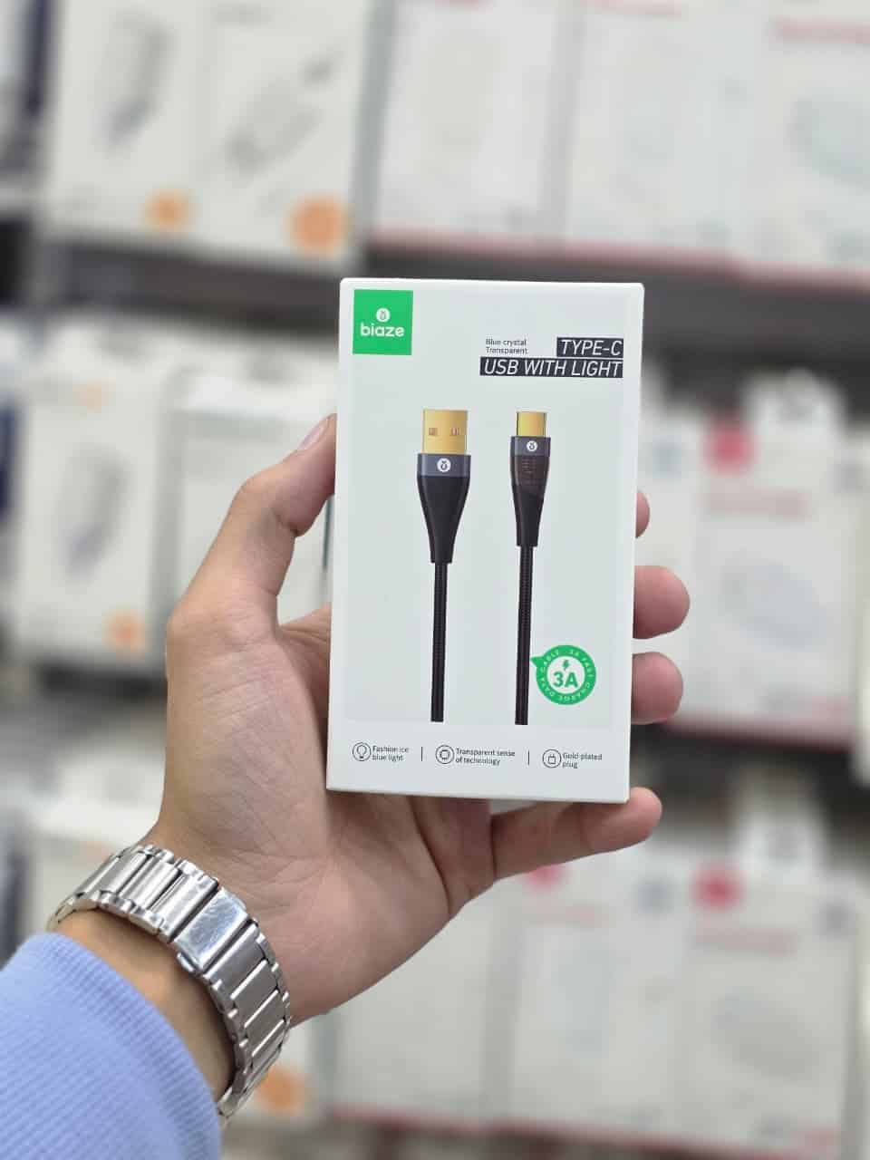 4 كابل شحن Type-C سريع مع مؤشر إضاءة LED - الصورة 1