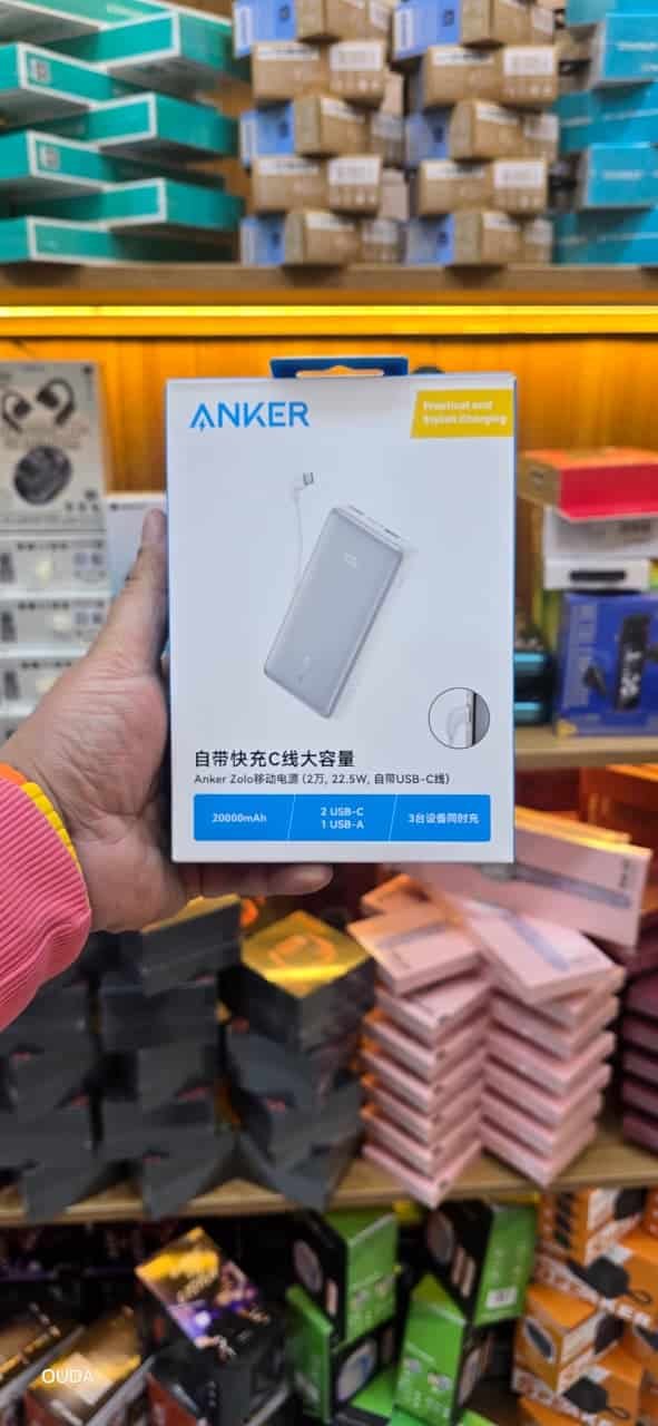 WhatsApp Image 2026-04-07 at 11.10.12 PM(1) باور بنك أنكر زولو 20000 مللي أمبير بقوة 22.5 واط مع كابل Type-C مدمج - Anker Zolo Power Bank - الصورة 1