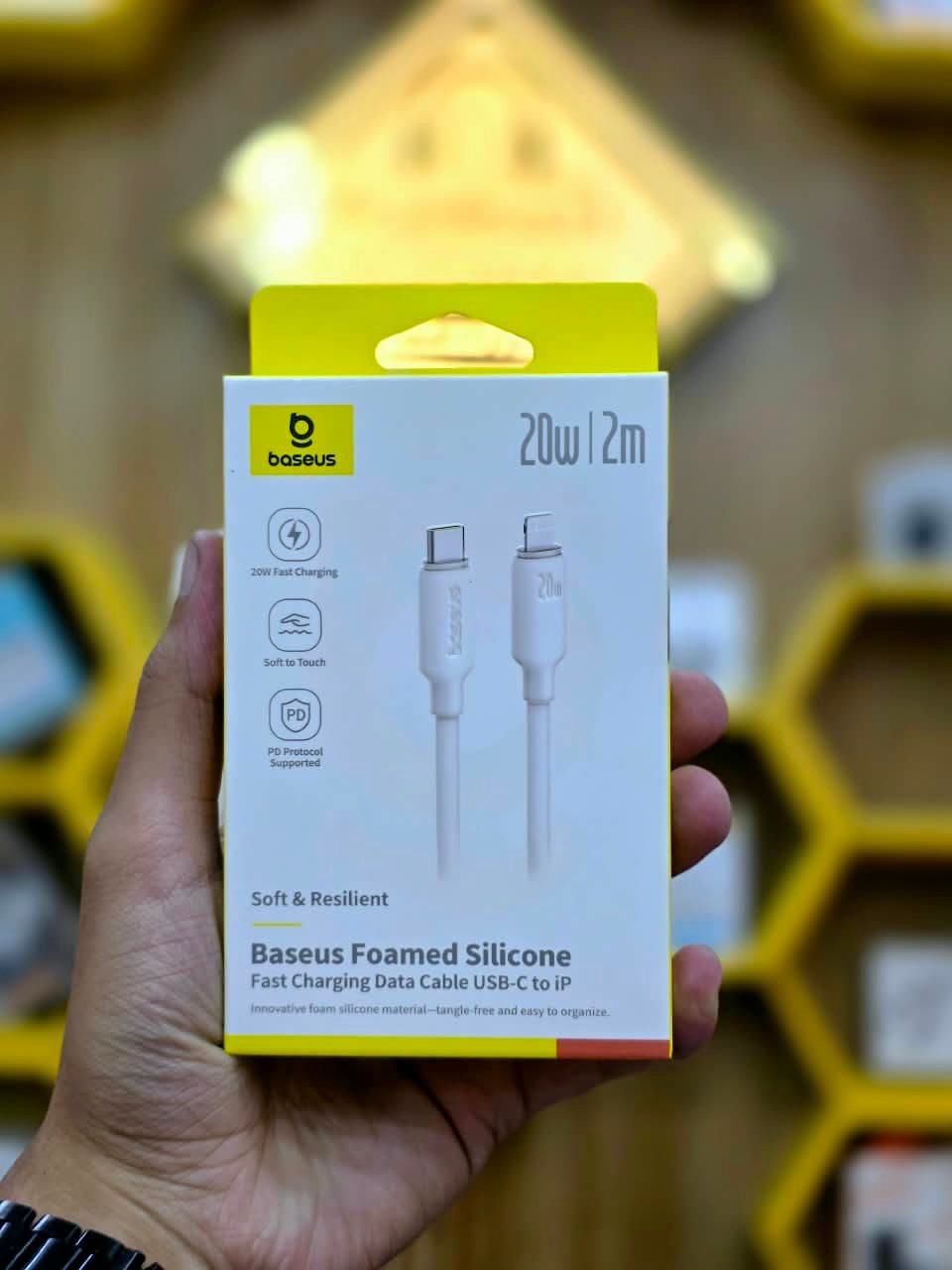 WhatsApp Image 2026-10-08 at 2.55.13 AM Baseus Foamed Silicone USB-C to iP – 2M / 20W Fast Charging - الصورة 1