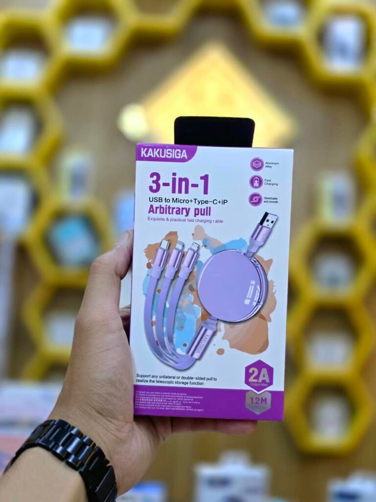 KAKUSIGA  3-in-1 USB tfast charging cable Aluminum  Fast Charging 2A